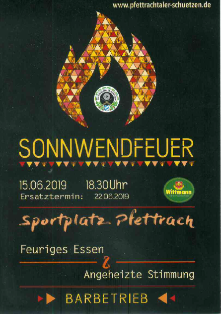 Sonnwendfeuer Pfettrach 2019 Flyer Sonnwendfeuer Pfettrach 2019 Flyer