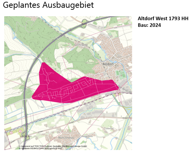 Telekom Geplantes Ausbaugebiet Altdorf West 1793 HH