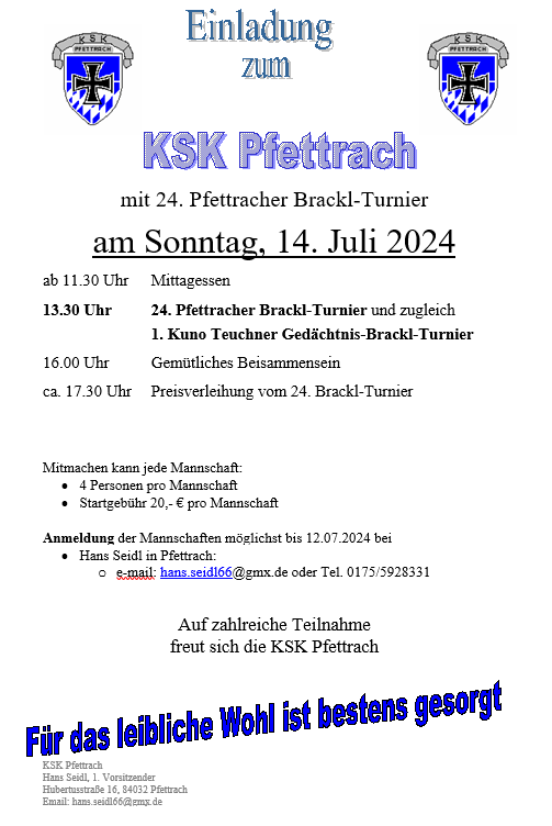 Sommerfest KSK Pfettrach 2024
