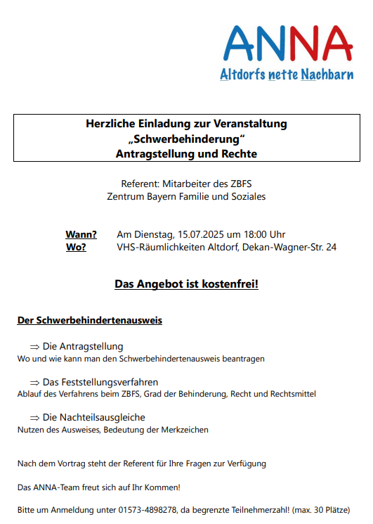 ANNA Vortrag Schwebehinderung