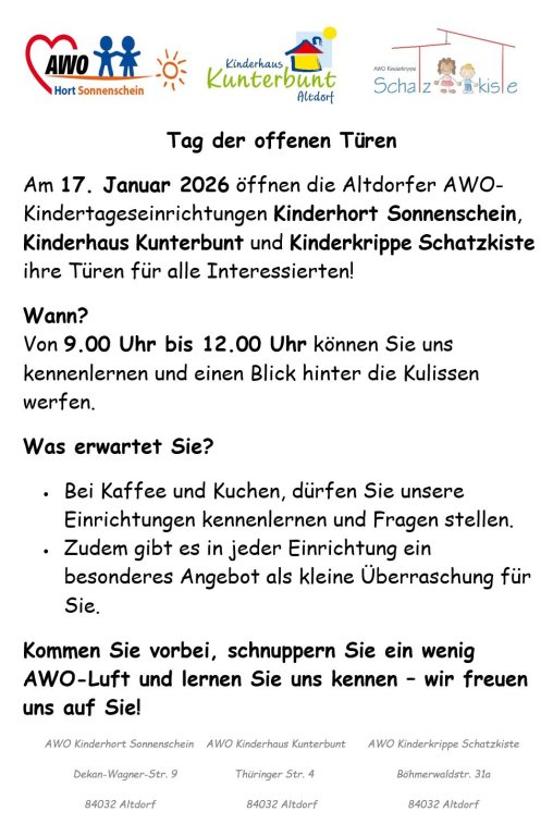 Tag der offenen Tür AWO Kitas 2026