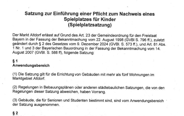 Spielplatzsatzung Bild