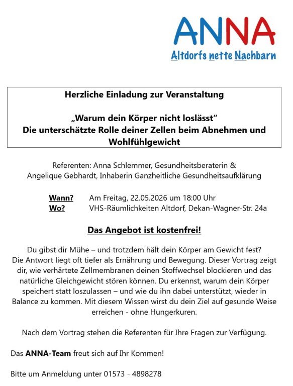 ANNA Vortrag Gewicht