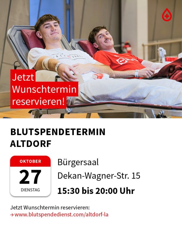 Blutspenden Oktober 2027